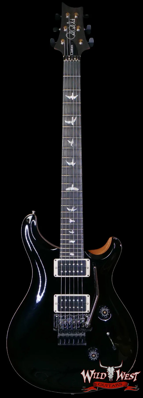 PRS Core Custom 24 “Floyd” Ebony Fretboard Black with Natural Back 7.65 lbs