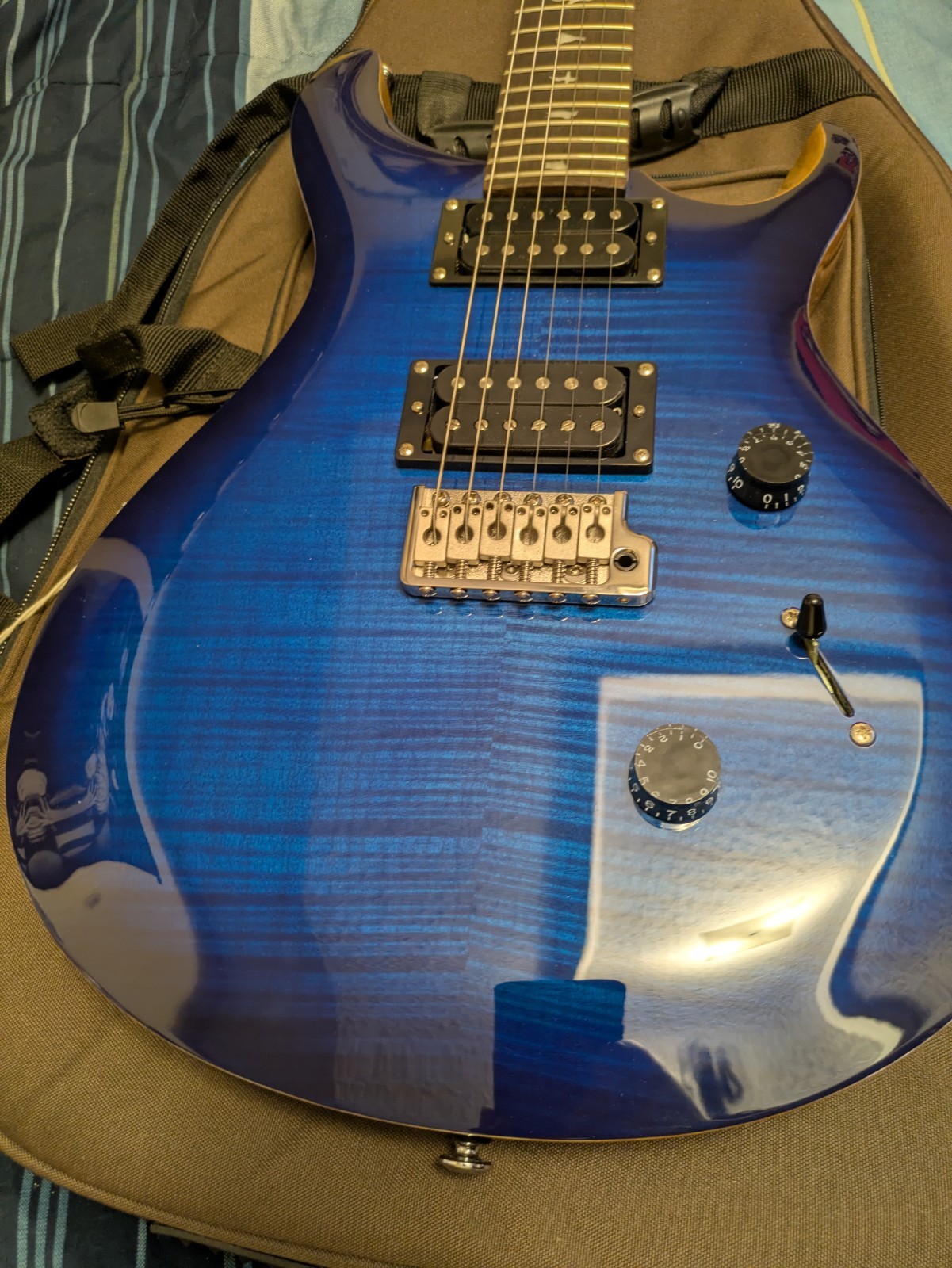 PRS SE Custom 24 Electric Guitar – Faded Blue Burst Pristine Condition