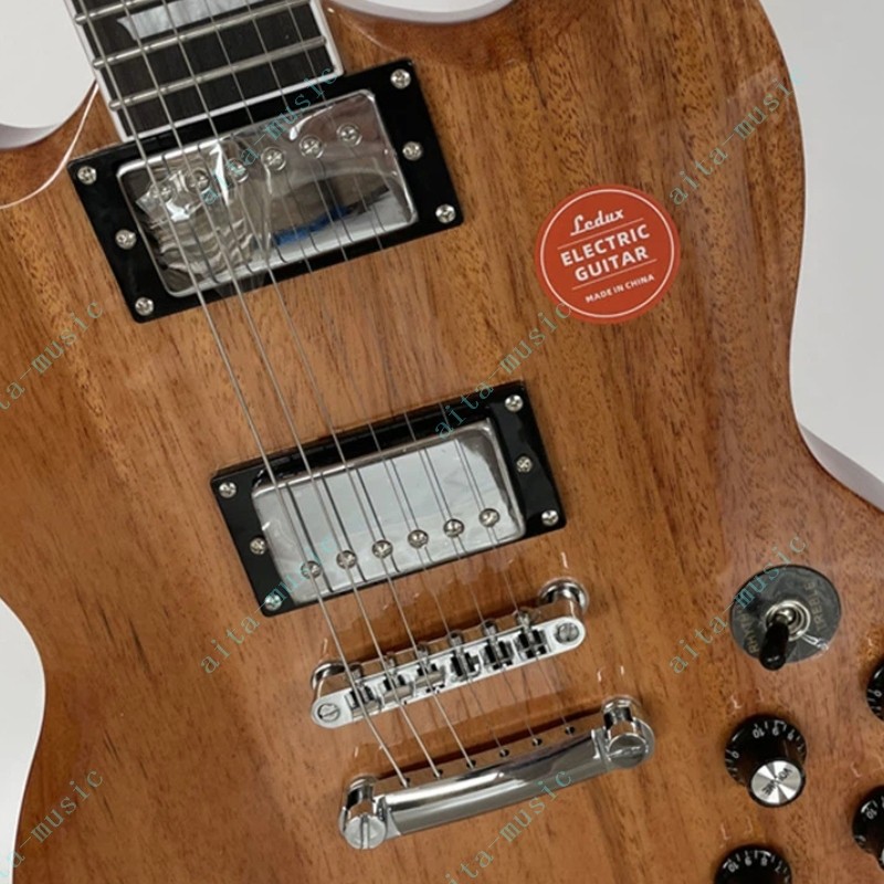 Solid Electric Guitar Bone Nut Stainless Rounded Fret Edge H-H Pickups Natural