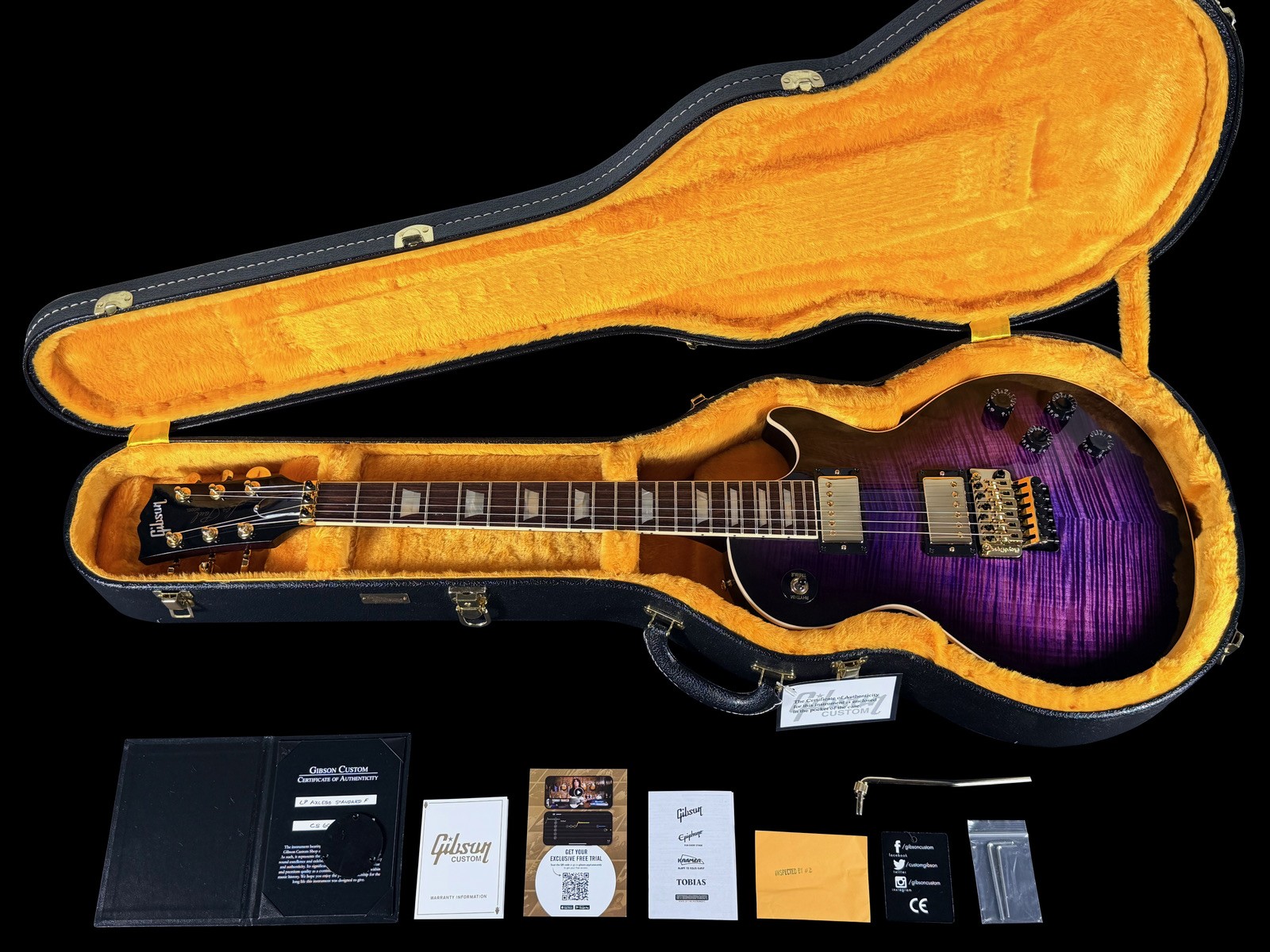 2026 GIBSON LES PAUL AXCESS STANDARD CUSTOM SHOP FLAME TOP w FLOYD ~ TRI-BERRY