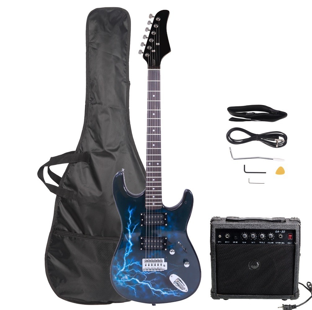 🎸FREE SHIPPING!🎸+AMP! Unmarked S Style Electric Guitar +Case/Bag +Whammy !