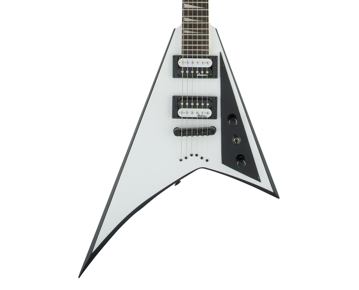Jackson JS Series JS32T Rhoads Electric Guitar – White w/ Black Bevels