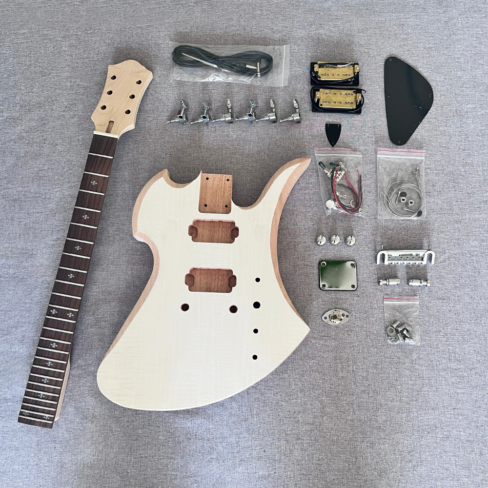 DIY Mockingbird Electric Guitar Kit Mahogany Body Maple Neck CR part bolt-on 24F
