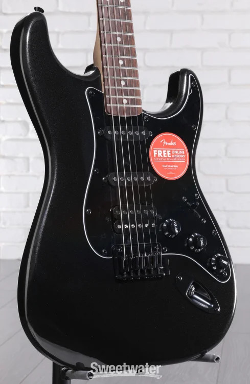 Squier Affinity Series Stratocaster HSS Electric Guitar – Metallic Black,