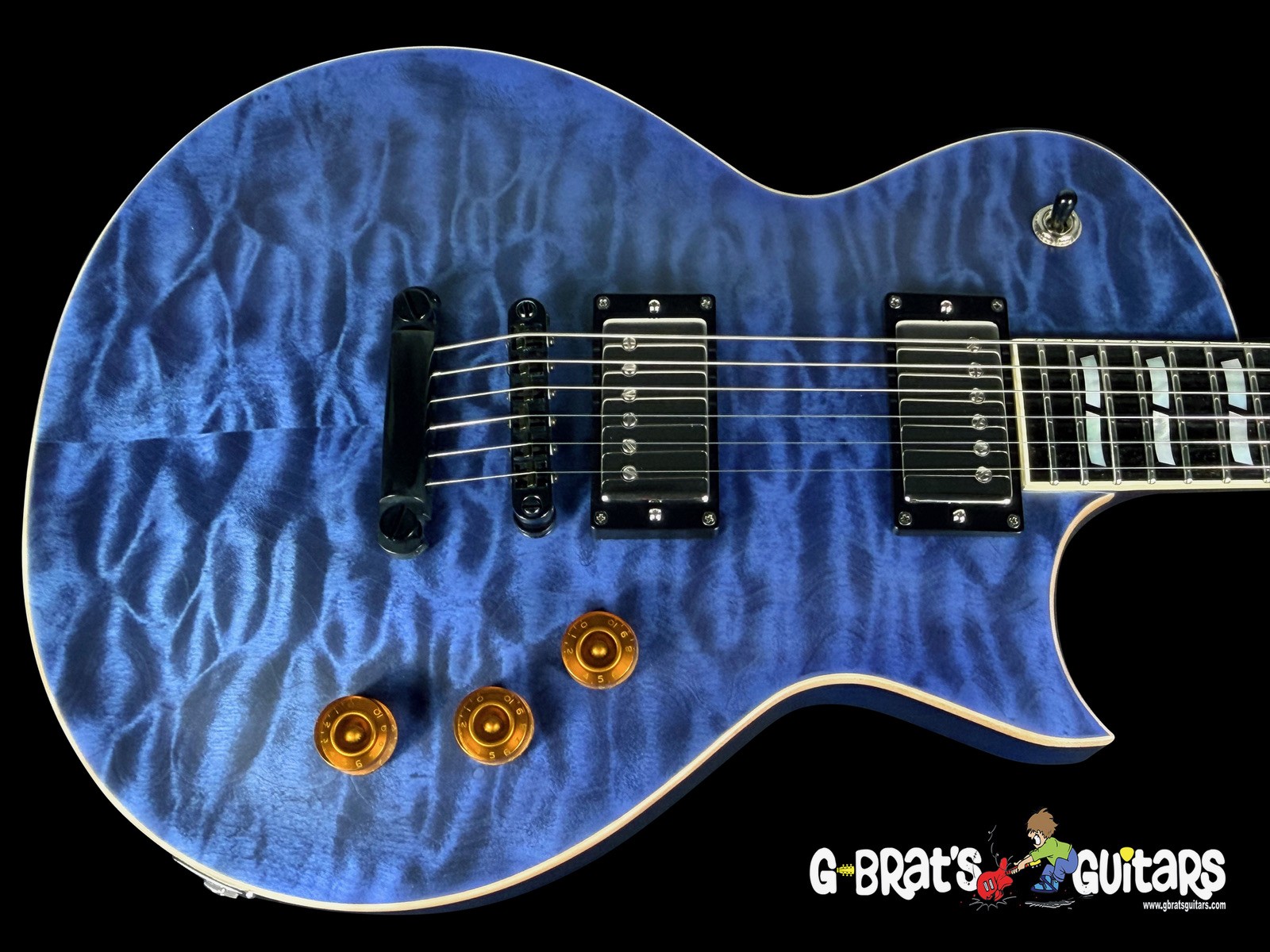 2017 ESP ECLIPSE CUSTOM SHOP USA QUILT TOP ~ COBALT BLUE SATIN