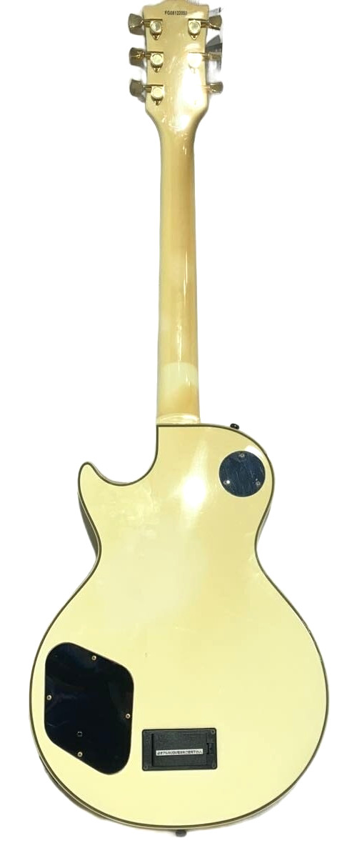 Burny by Fernandes Les Paul Custom Guitar RLC-75S Vintage White Sustainer