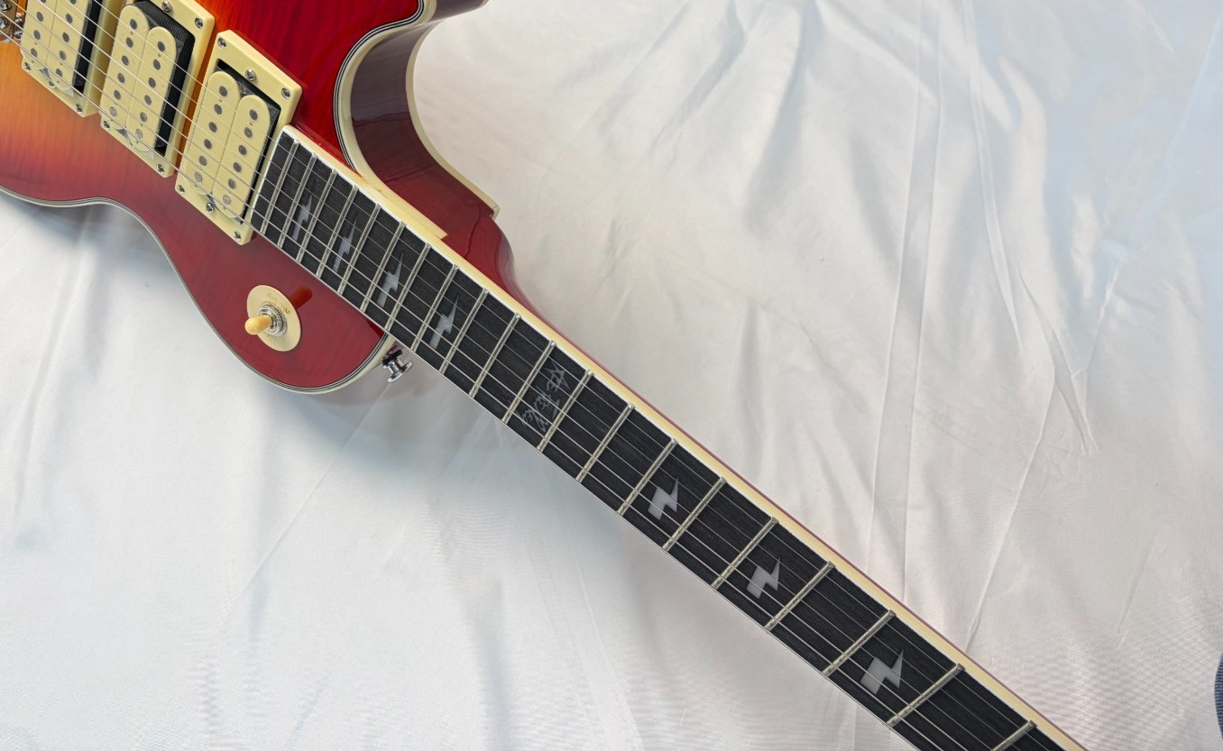 Left Hand Electric Guitar Ace Signature 3 Pickups Cherry Rosewood Fingerboard