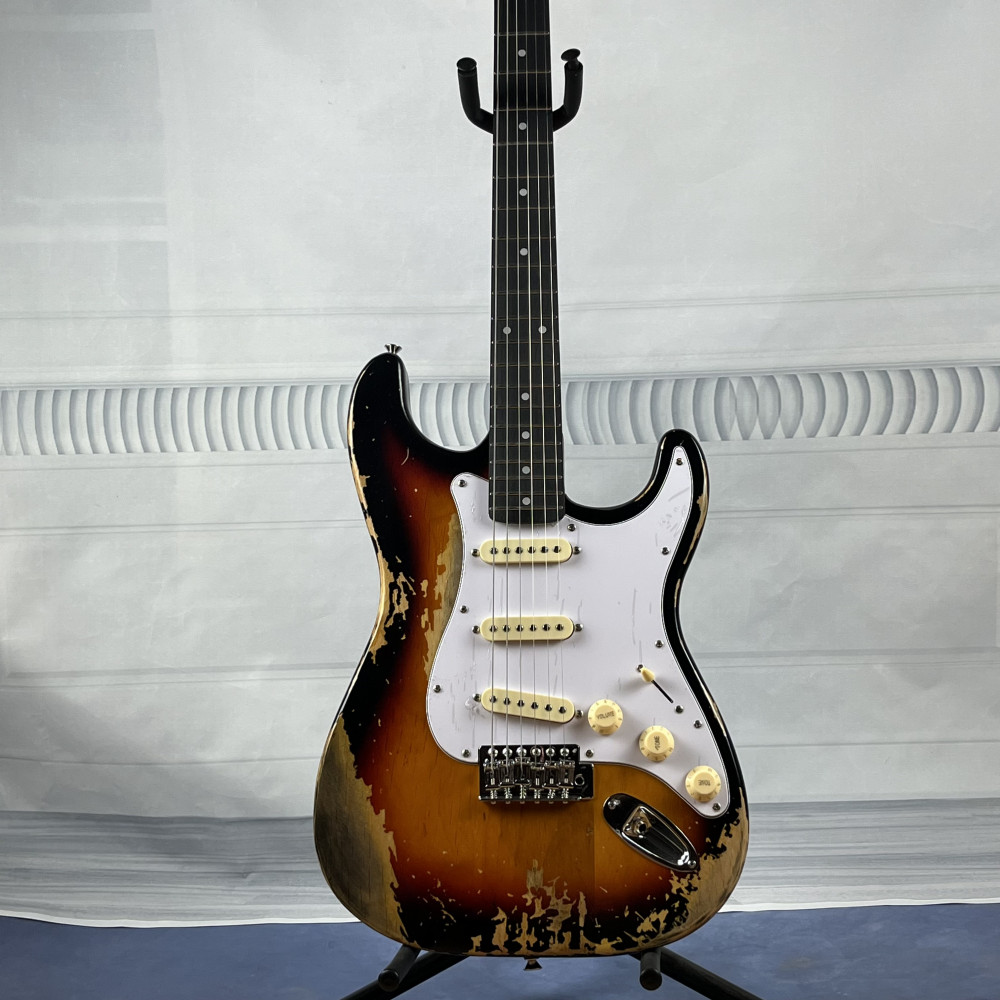 In stock Heavy Relics Sunburst Aged Electric Guitar Rosewood Fingerboard 21 fret