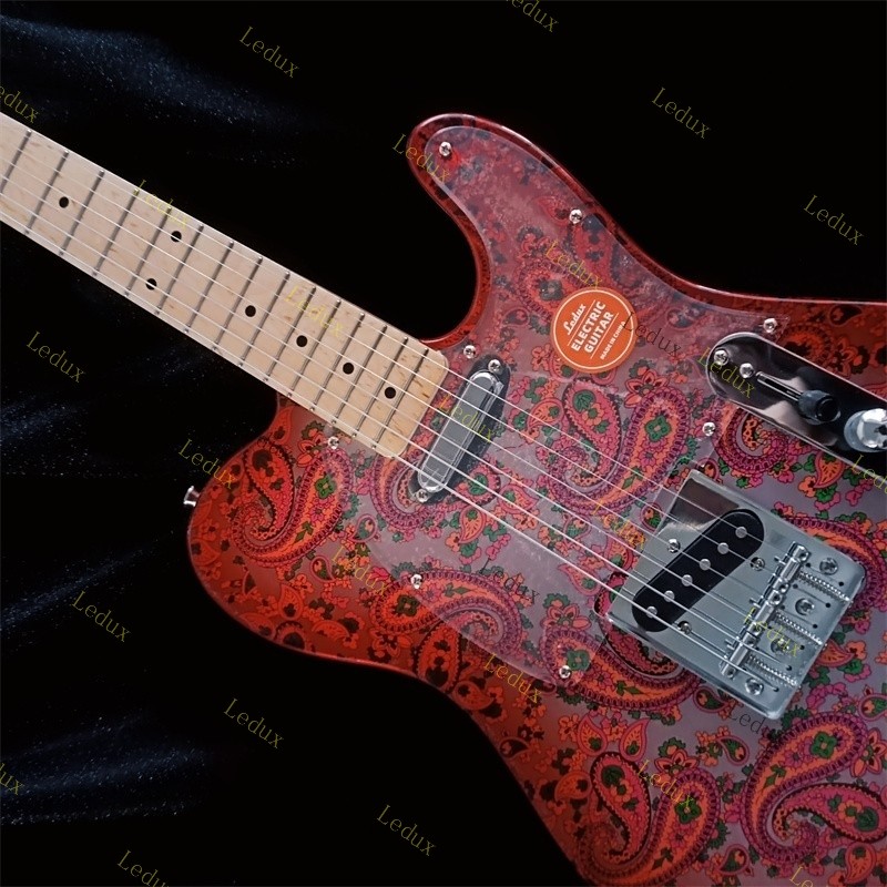 New Red Paisley Electric Guitar Maple Fingerboard&Neck S-S Pickup Unbranded