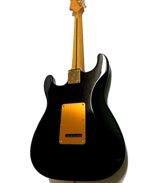 LIGHTWEIGHT VINTAGE SUNBURST 6 STRING KING STRATO SOLID ELECTRIC GUITAR-GOLD TR
