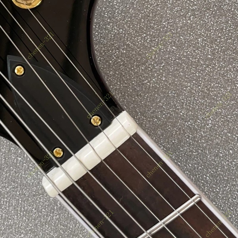 Semi-Hollow Electric Guitar Spalted Maple Top Bird Inlay Bone Nut Tobacco Burst