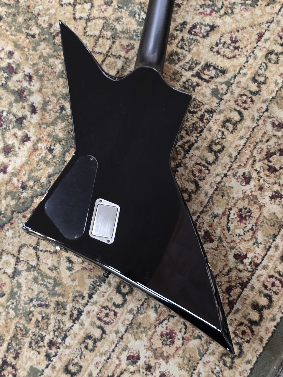 [E-II] EX-NT Black Made in Japan Solid Body Electric Guitar With Soft Case Used