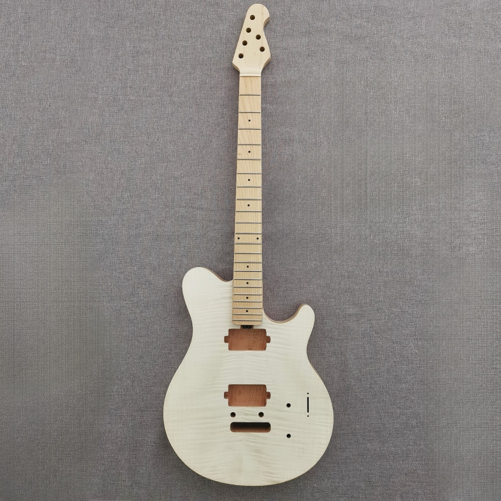 DIY unfinsh Electric Guitar Kit Canadian Maple Neck CR part bolt-on CR part 22F