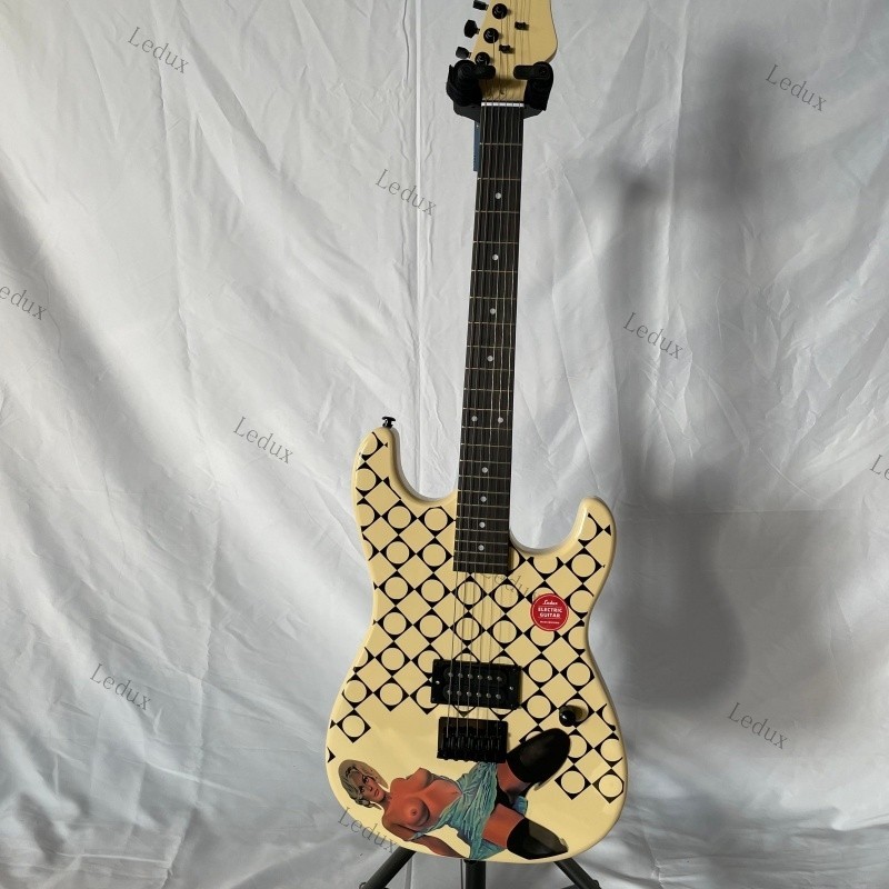 solid Beauty Electric Guitar Yellow Rounded fret Edge stainless Fret guitar