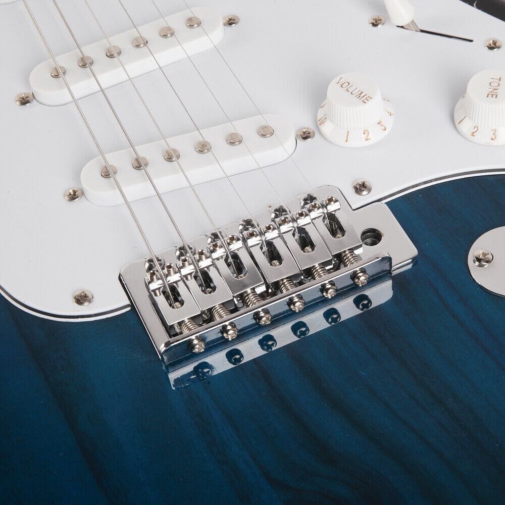 39“ Blue School Electric Guitar Set 6 Strings w/ Gig Bag Strap Cord
