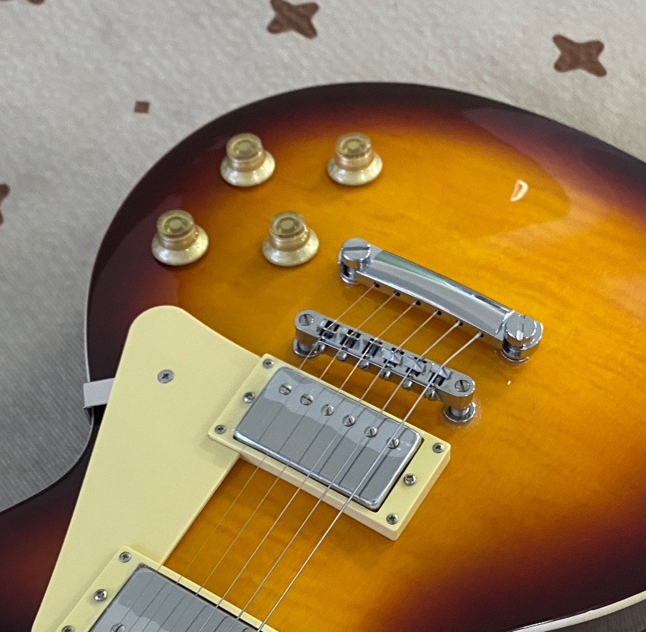 6 String Solid Body Electric Guitar Vintage Sunburst Dual Humbuckers