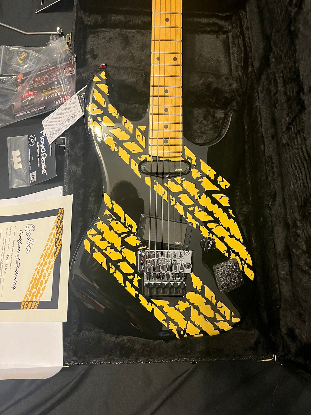 Godin Honeymoon Suite Derry Grehan Signature Tread 1-Tread Custom Graphic Guitar