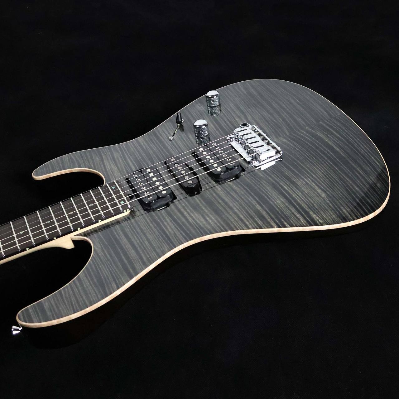 T’s Guitars DST-Pro24 Flame Top Trans Black 4A-5A Flamed Maple Used