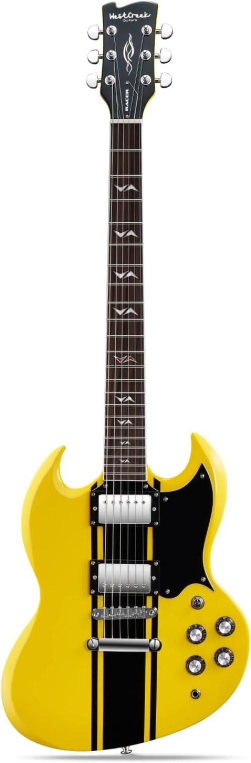 Stylish RACER Electric Guitar – Bone Nut, Mahogany