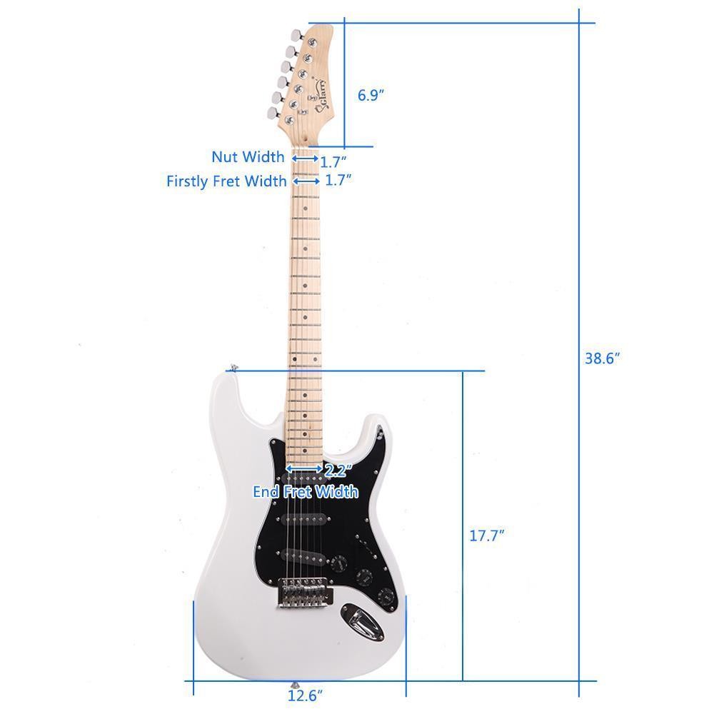 Glarry GST 39″ Electric Guitar Kit Burning Fire Basswood With Carry Bag White