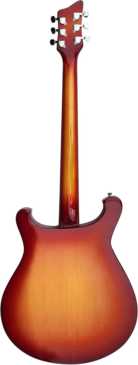 6 String Semi Hollow Electric Guitar Sunburst, Right