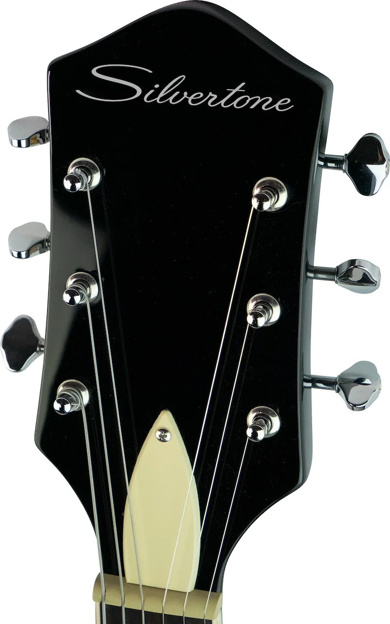 Silvertone Tobacco Sunburst Single Cut Semi-Hollow Electric Guitar w/ Trapeze…