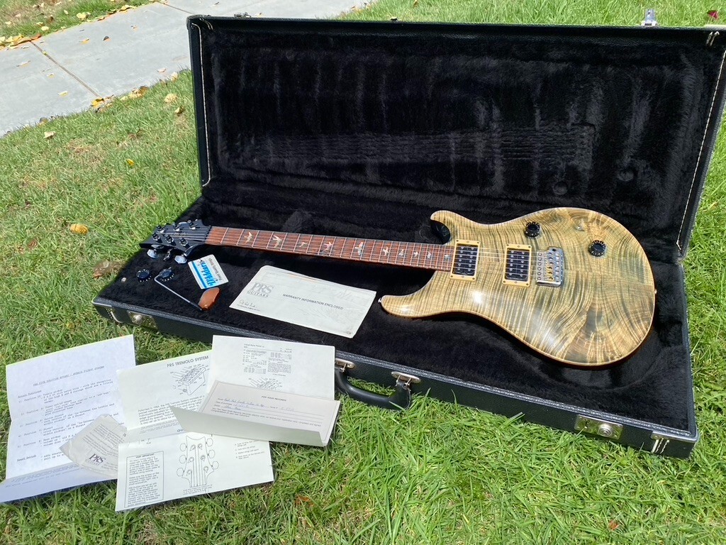 1990 PRS Custom 24 10 Top Green w/ Birds – Brazilian Board – Orig Paperwork