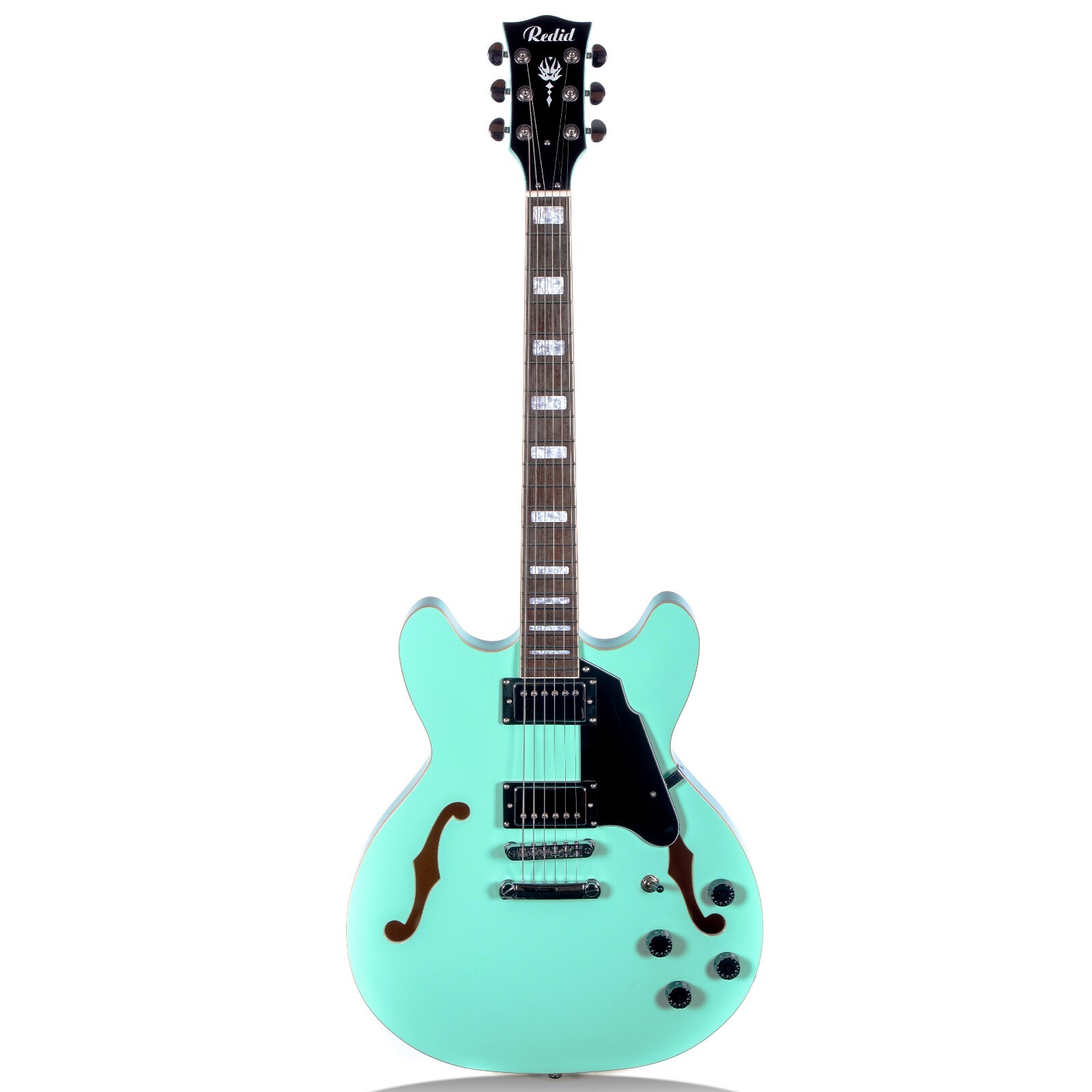 Redid Semi-Hollow Body Electric Guitar 335 Jazz with F-Hole 4