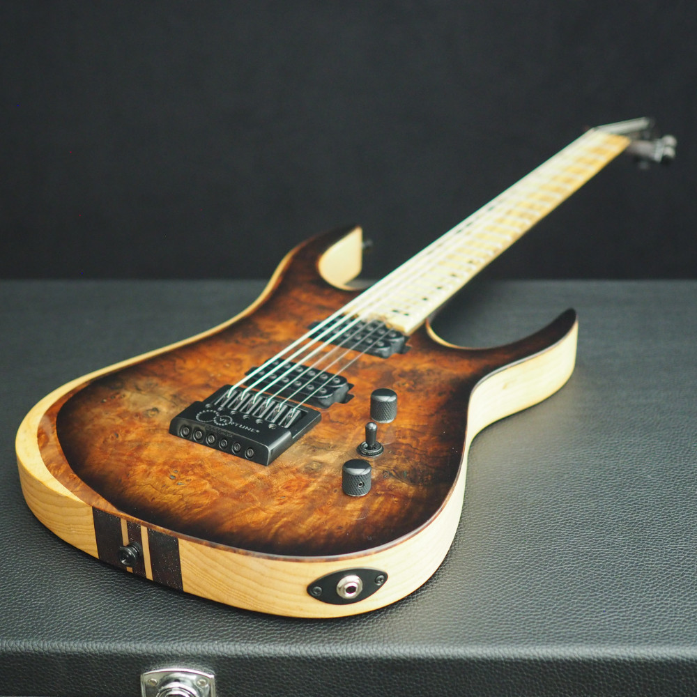 Halo Merus 6 String Guitar Claro Walnut Burl Evertune Bridge BKP Juggernaut