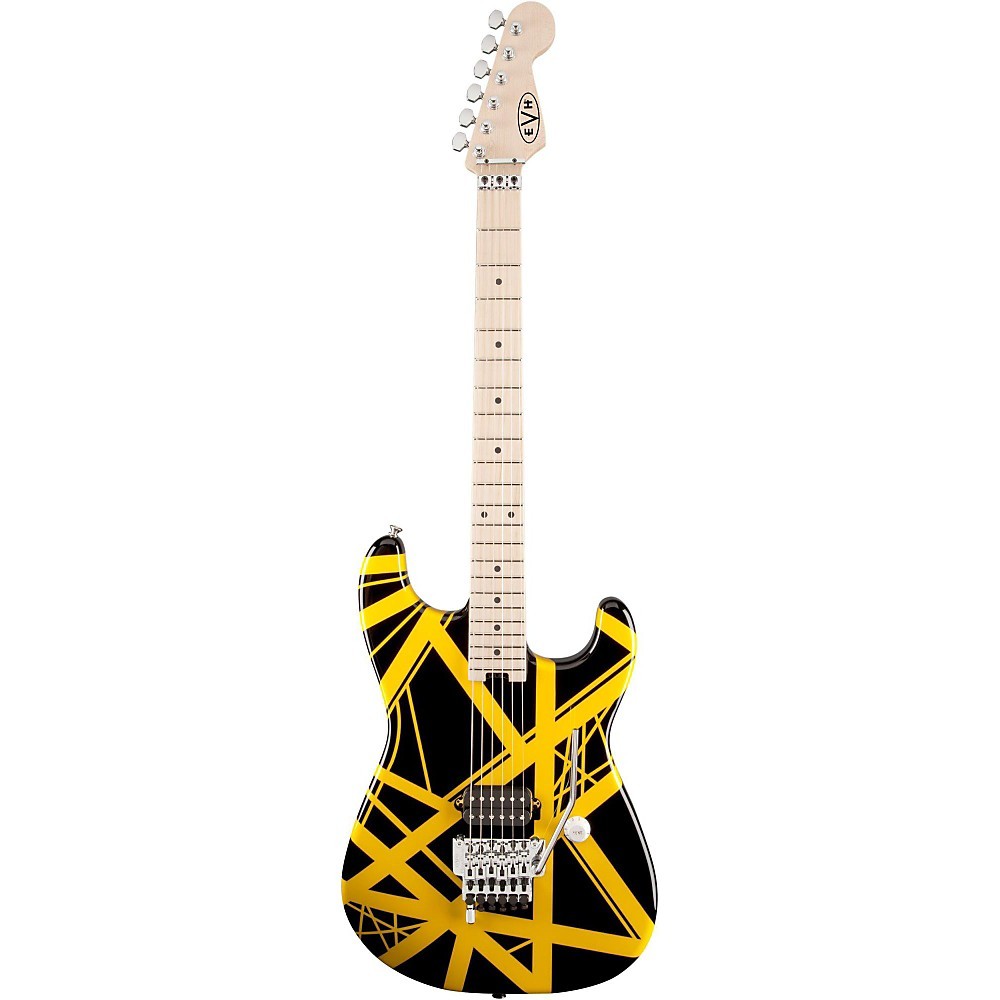 EVH Striped Series Electric Guitar Black with Yellow Stripes