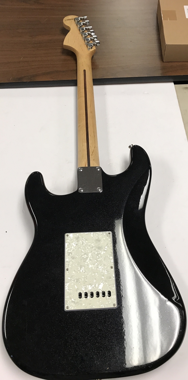 Fender Starcaster Stratocaster, 21 Fret, Black Sparkle, White Pearl Pickguard