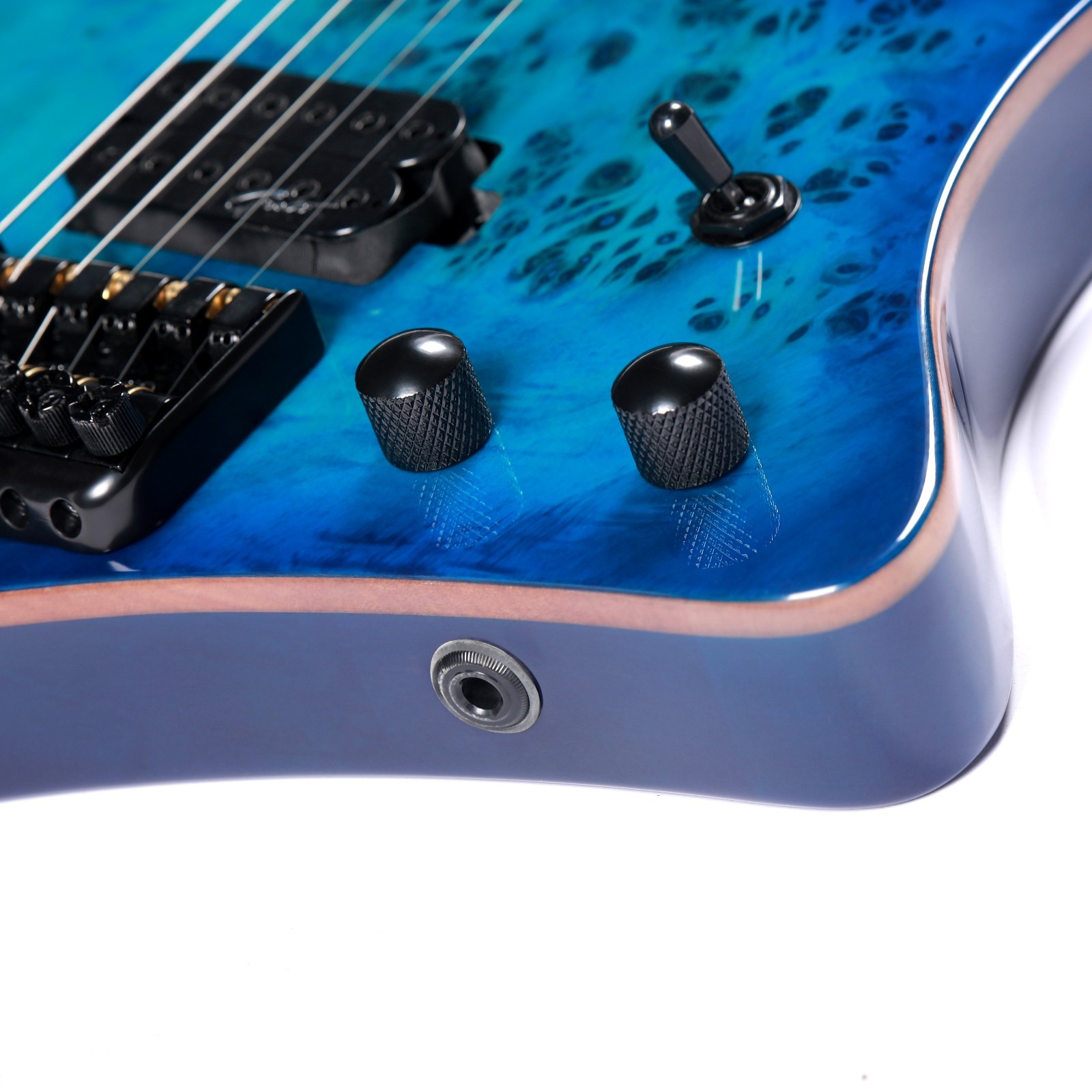 6-String Grote Headless Electric Guitar, Solid Body (Blue)