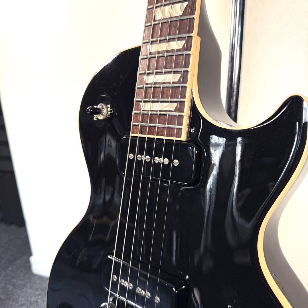Gibson Les Paul Traditional P90 Ebony Black Gold Top Hat Knobs Hard Case Japan