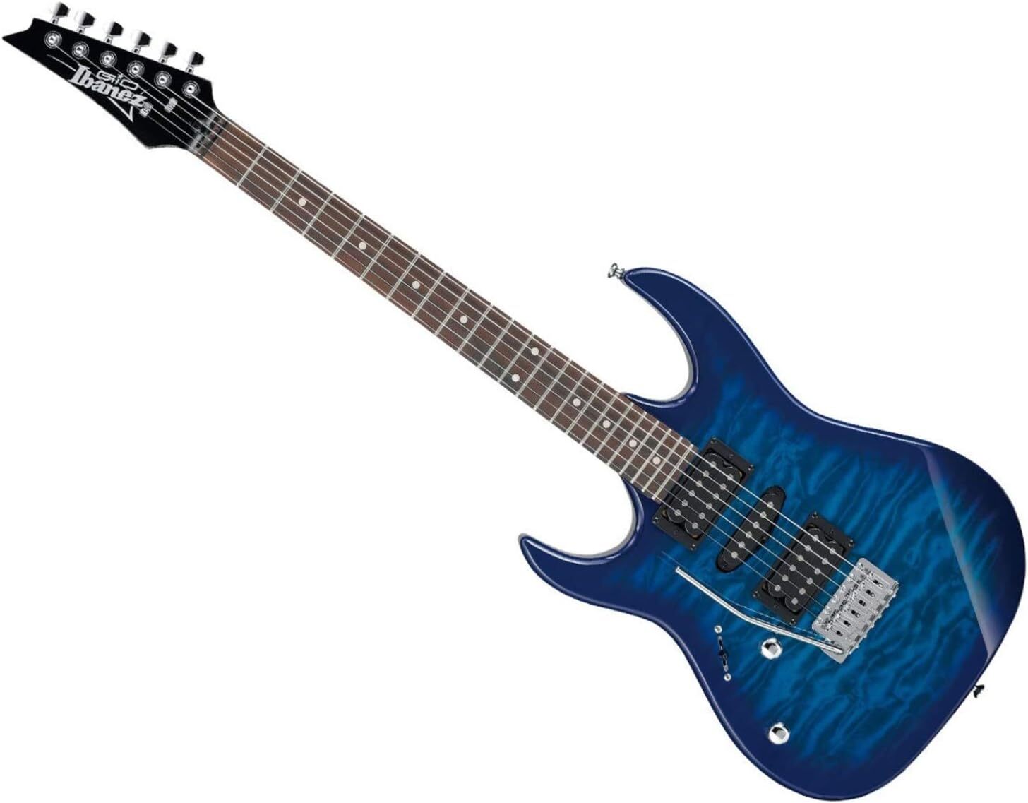 Ibanez 6-String Solid-Body Electric Guitar, Left Handed, Transparent Blue Burst