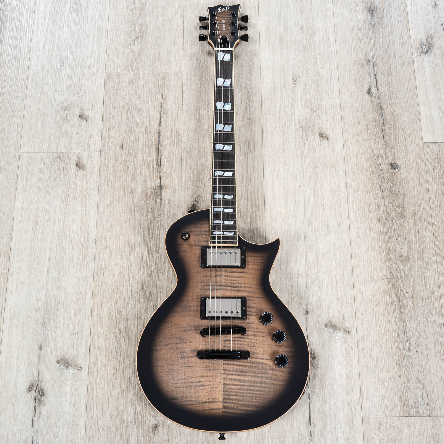 ESP USA Eclipse Guitar, Flame Maple Top, EMG 57 / 66, See Thru Black Sunburst