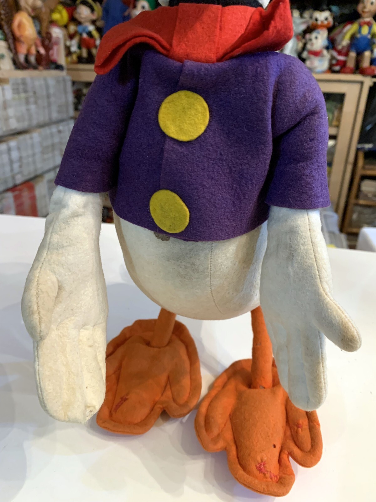 VINTAGE LARGE 17″ TOY DOLL FELT DONALD DUCK PANNOLENCI LENCI DISNEY LARS CRESBA