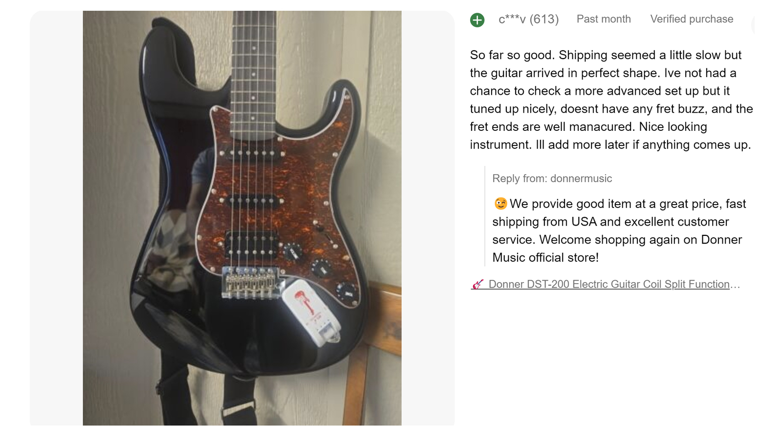 🎸 Donner DST-200 Electric Guitar With Gig Bag HSS Pickups Coil Spilt Solid Body