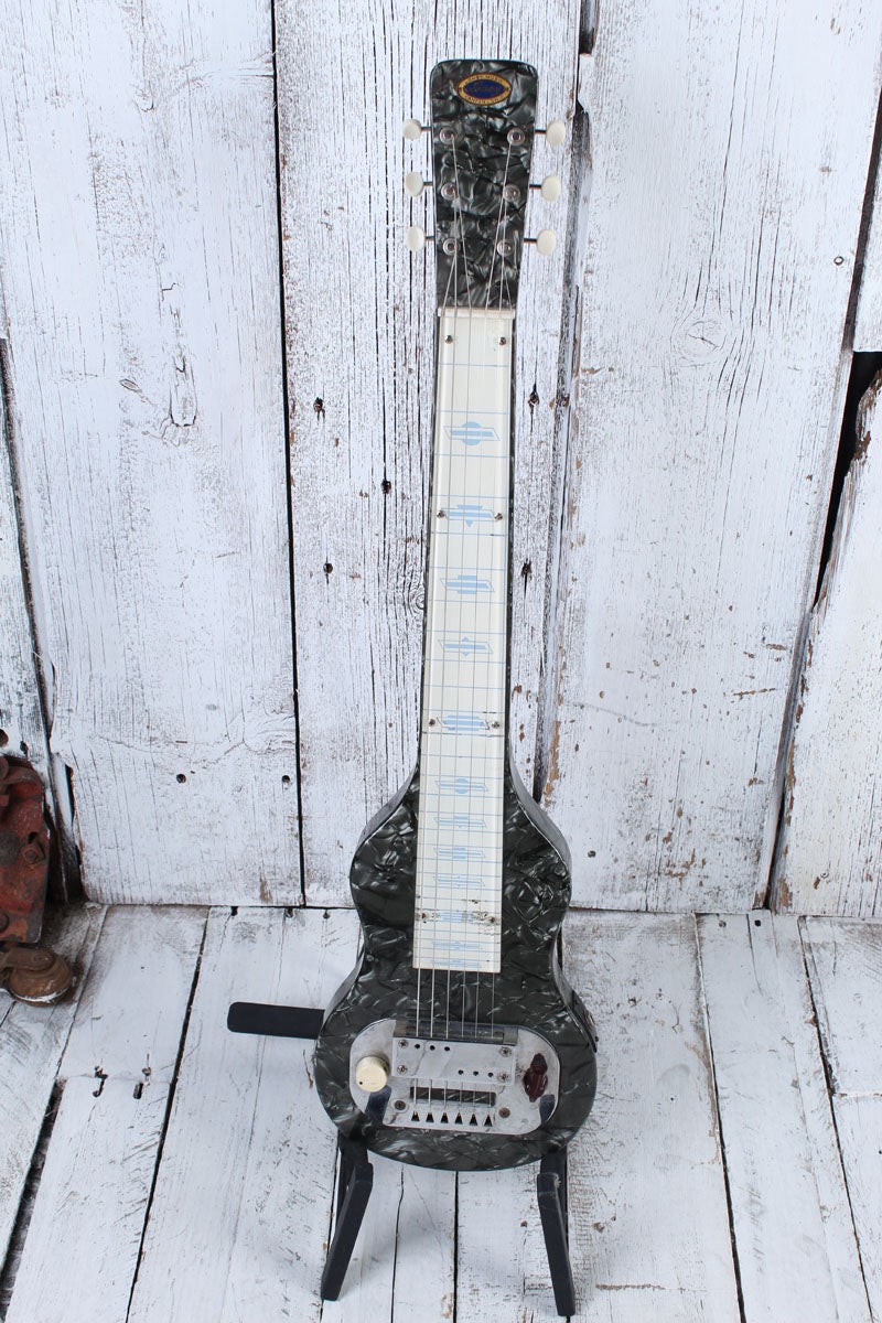 Loney Music Vintage 1950s Lap Steel Electric Guitar with Original Chipboard Case