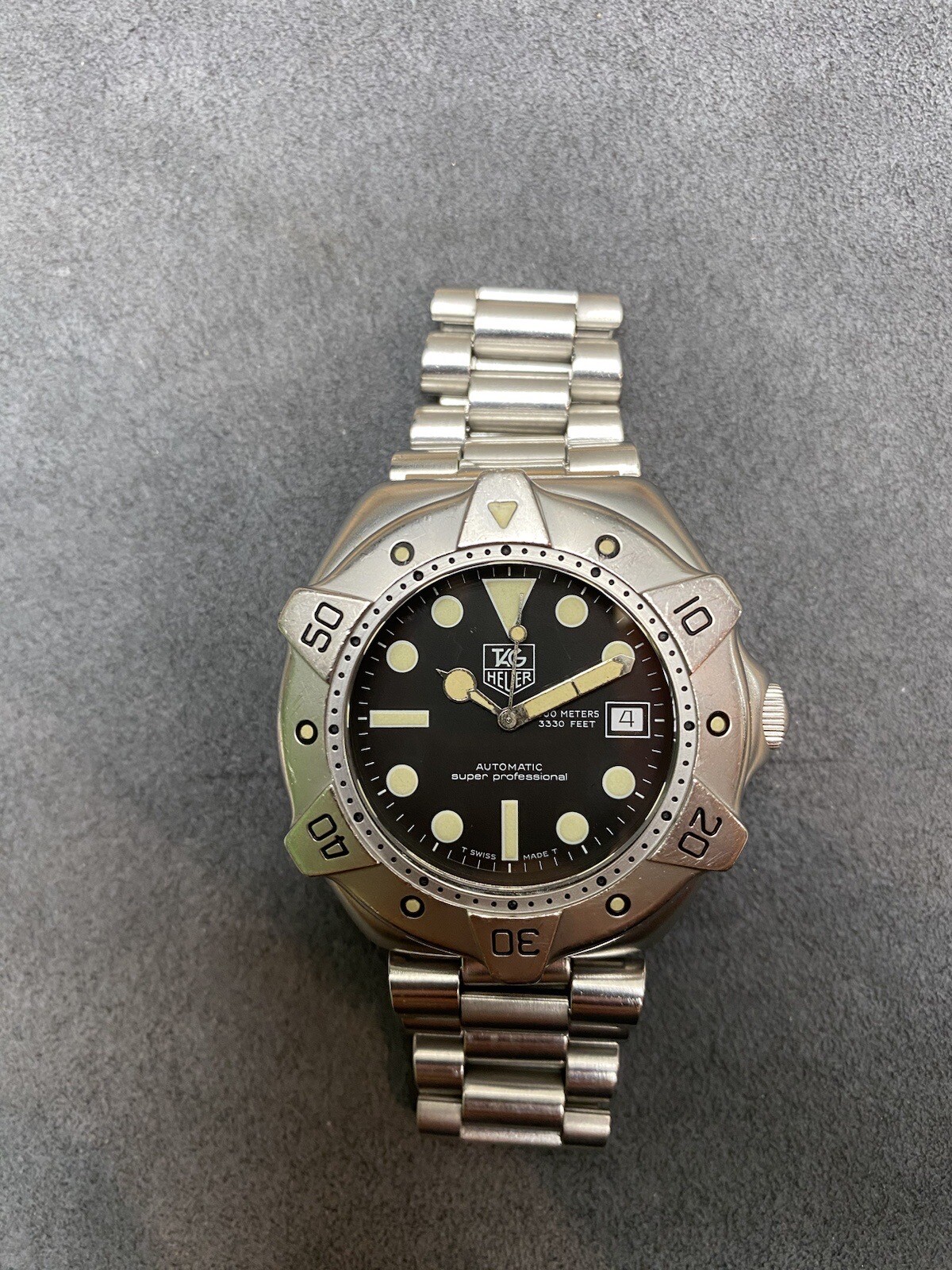 👍TAG HEUER 840.006 Super Pro Auto Black 844 Submarine Dive Watch WS2110-2