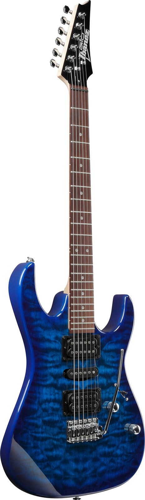 Ibanez GRX70QA RG Gio Electric Guitar – Transparent Blue Burst w/ Gig Bag