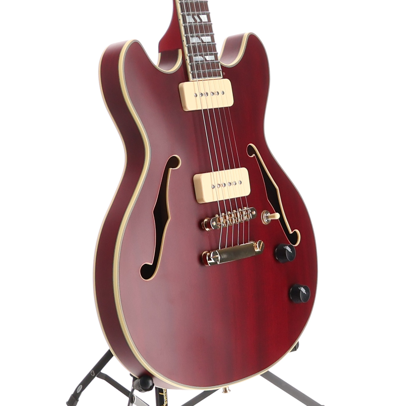 D’angelico Deluxe Mini DC, P90s – Satin Trans Wine (RC4) (00169)