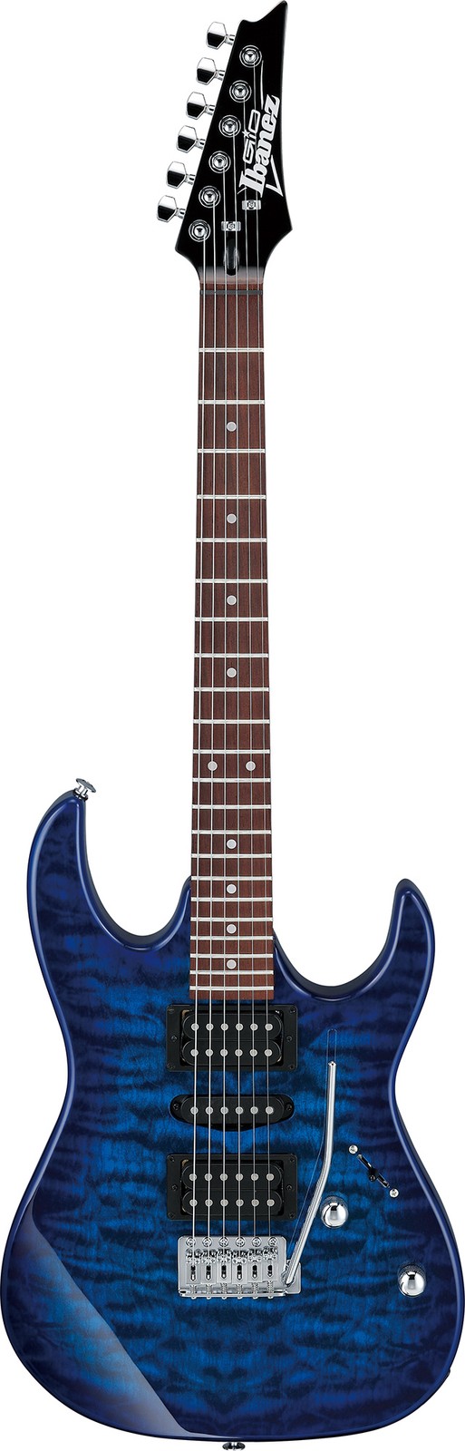 Ibanez GRX70QA RG Gio Electric Guitar – Transparent Blue Burst w/ Gig Bag