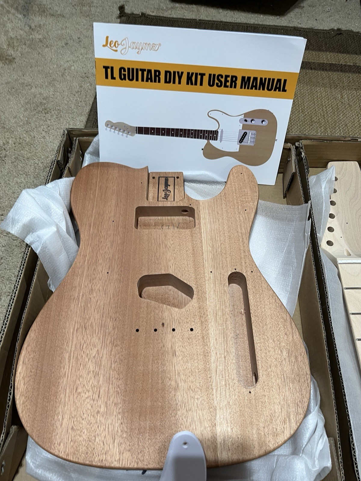 Open Box Leo Jaymz Telecaster Style Electric Guitar DIY Project Kit