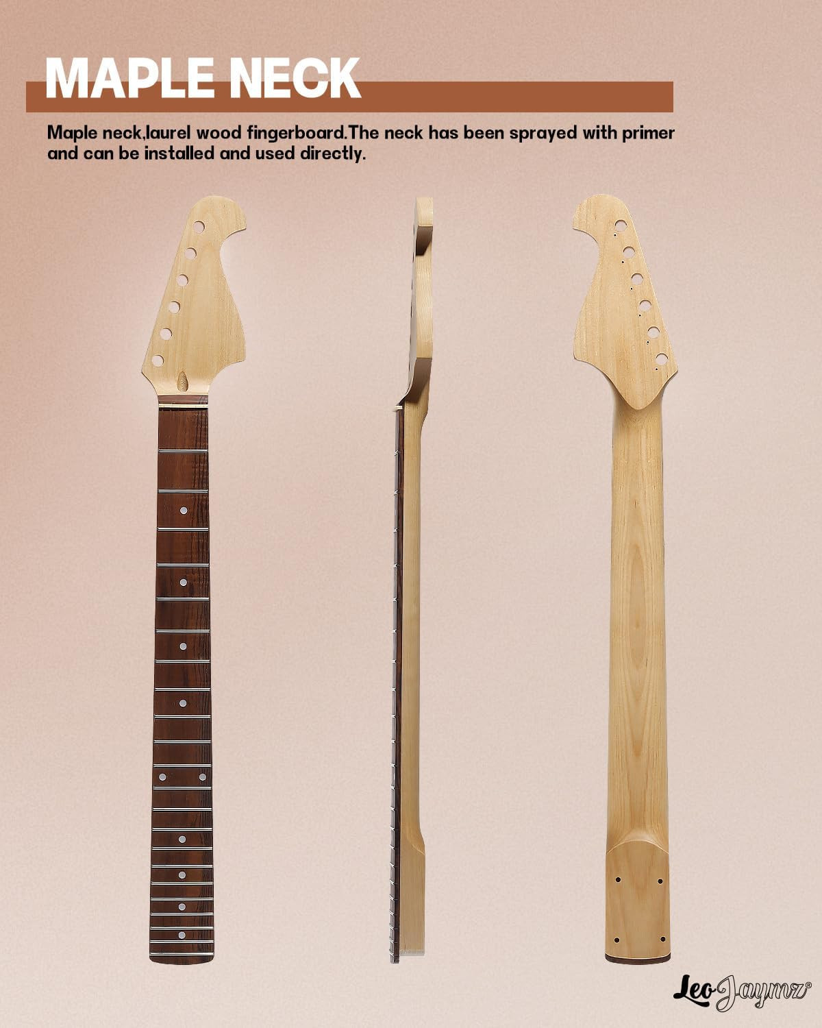 DIY ST Style Electric Guitar Kits,Spray-Painted Mahogany Body,Laurel Wood Finger