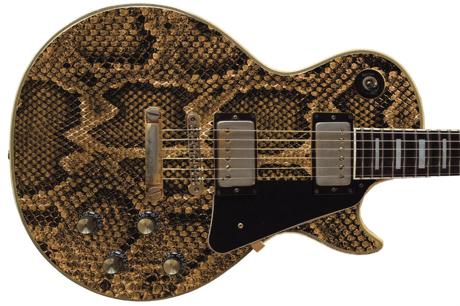 Guitar Skin Wrap Axe Re-skin Vinyl Ashbury Anaconda Gold Snake Skin 1054 B