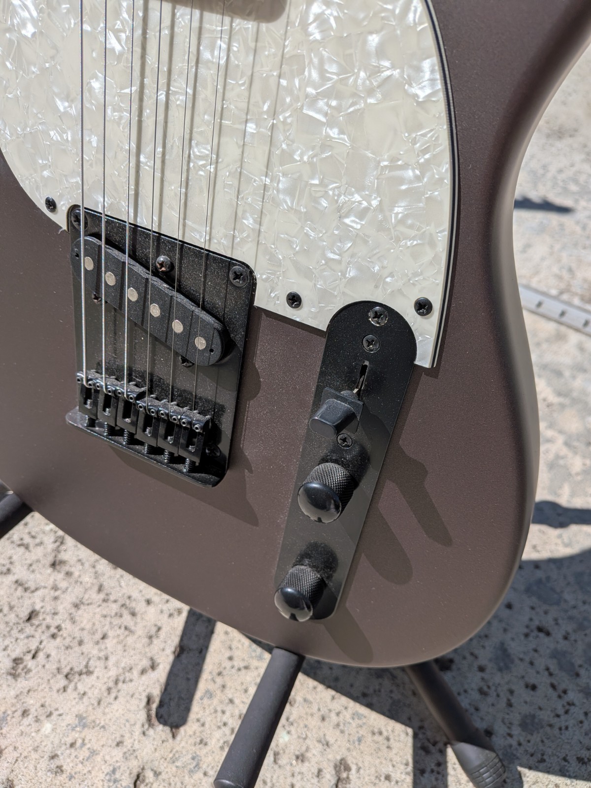 Grote GR-Modern-T electric guitar Pewter (matte metallic dark gray/brown)