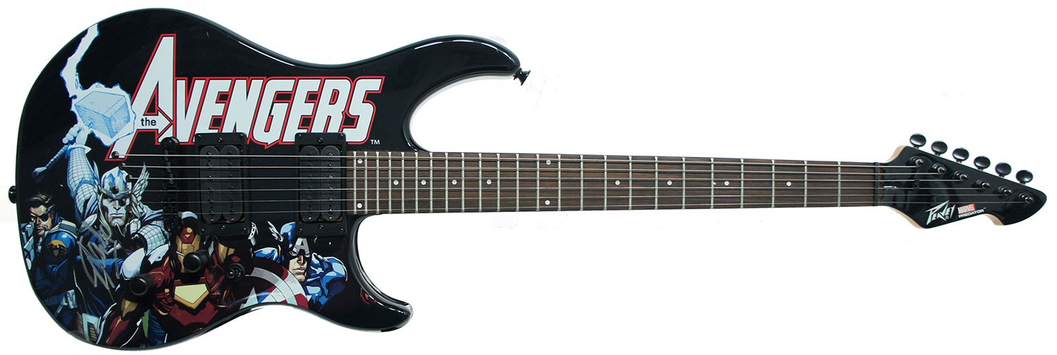 Stan Lee Signed Peavey Marvel Avengers Predator Electric Guitar & Certificate!