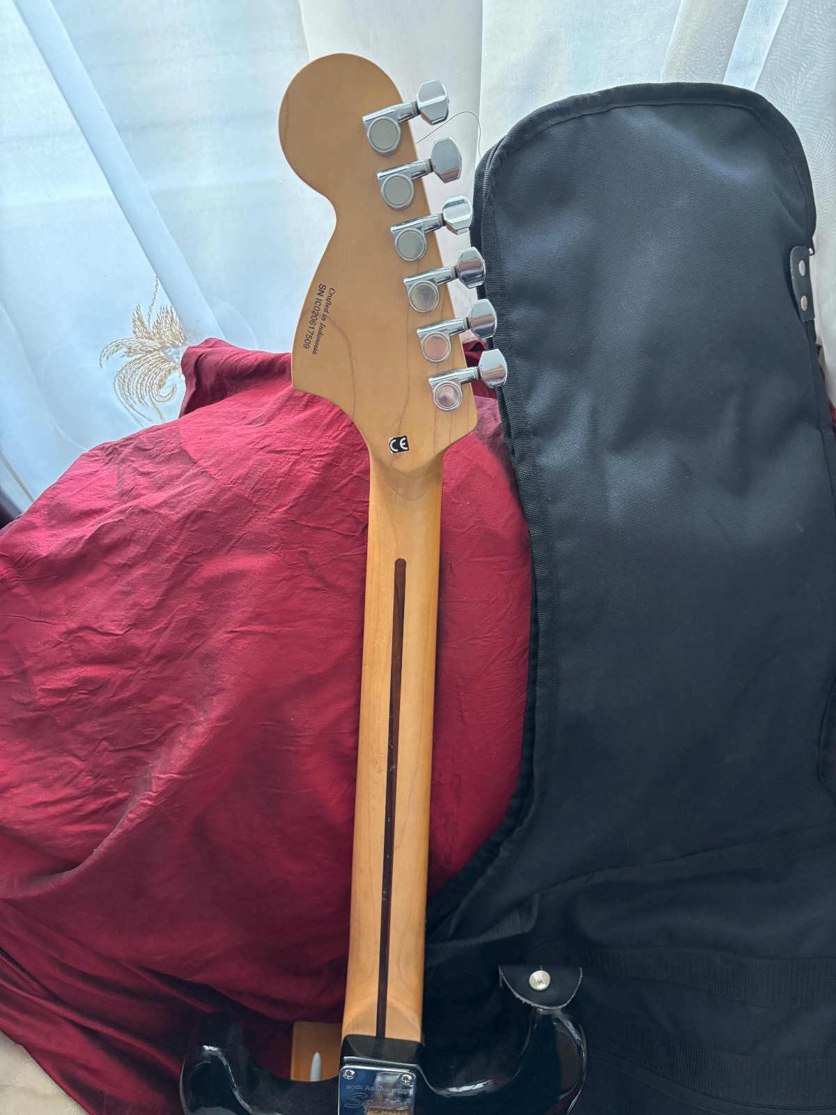 Squier Strat by Fender Electric Guitar 2009 Great Condition ProSetup Soft Case