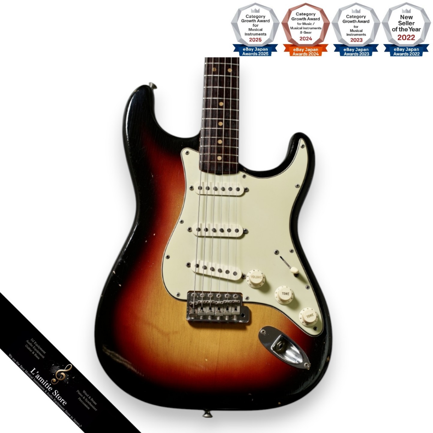 Fender 1963 Stratocaster 3TS Sunburst Electric Guitar Top Quality Jacaranda Fin
