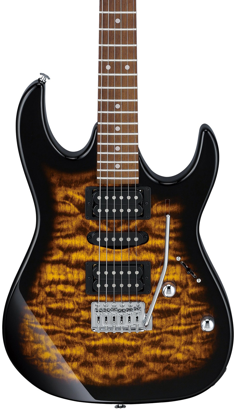 Ibanez GRX70QA RG Gio Electric Guitar – Sunburst w/ Amplifier